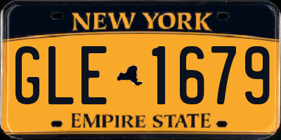 NY license plate GLE1679