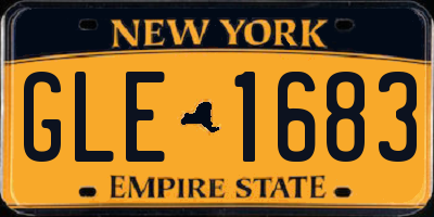 NY license plate GLE1683