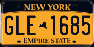NY license plate GLE1685