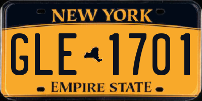 NY license plate GLE1701