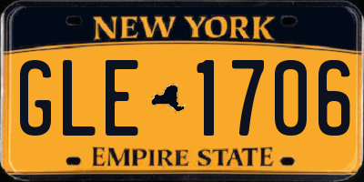NY license plate GLE1706