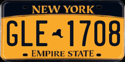 NY license plate GLE1708
