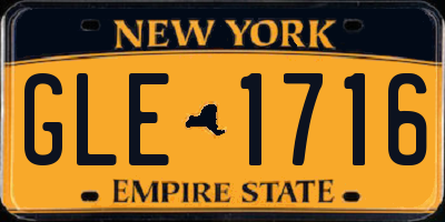 NY license plate GLE1716
