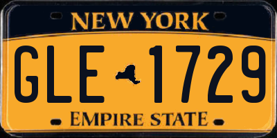 NY license plate GLE1729