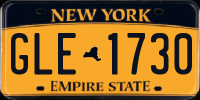 NY license plate GLE1730
