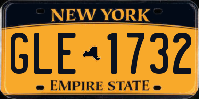 NY license plate GLE1732