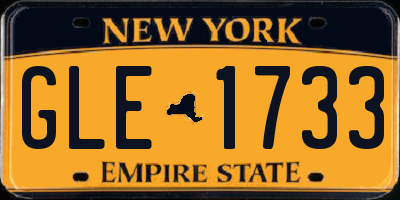 NY license plate GLE1733