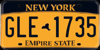 NY license plate GLE1735