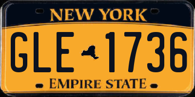 NY license plate GLE1736
