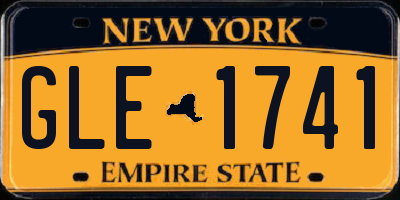 NY license plate GLE1741