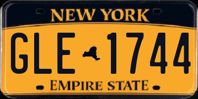 NY license plate GLE1744