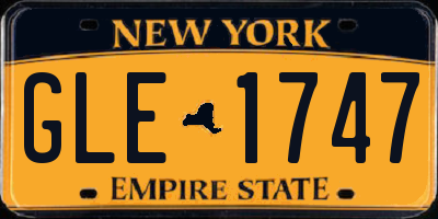 NY license plate GLE1747