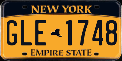 NY license plate GLE1748