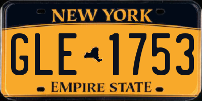 NY license plate GLE1753