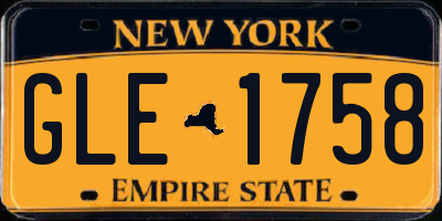 NY license plate GLE1758