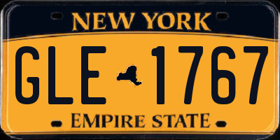 NY license plate GLE1767