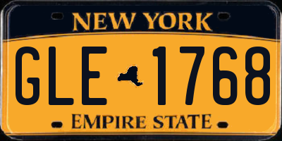 NY license plate GLE1768