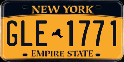 NY license plate GLE1771