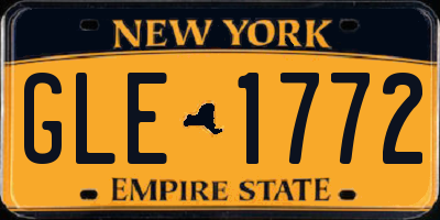 NY license plate GLE1772
