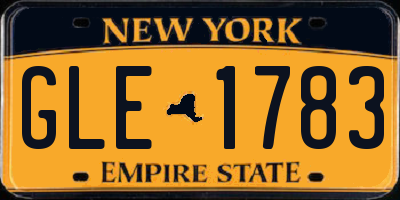 NY license plate GLE1783