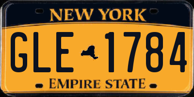 NY license plate GLE1784