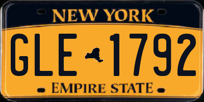 NY license plate GLE1792