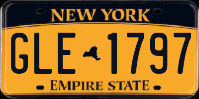 NY license plate GLE1797