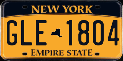 NY license plate GLE1804