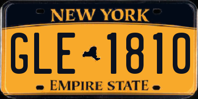 NY license plate GLE1810