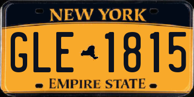 NY license plate GLE1815