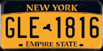 NY license plate GLE1816