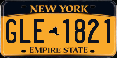 NY license plate GLE1821