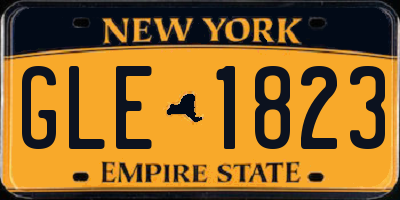 NY license plate GLE1823