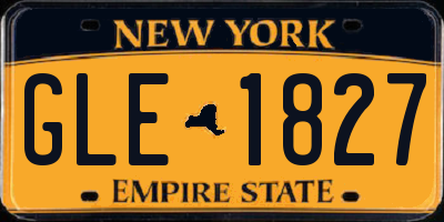 NY license plate GLE1827