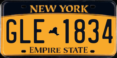 NY license plate GLE1834