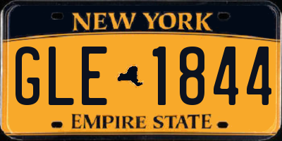 NY license plate GLE1844