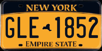 NY license plate GLE1852