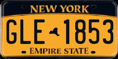 NY license plate GLE1853