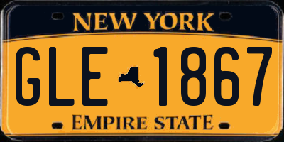 NY license plate GLE1867