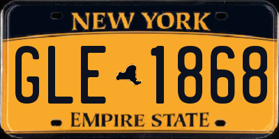 NY license plate GLE1868