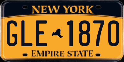 NY license plate GLE1870