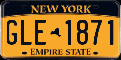 NY license plate GLE1871
