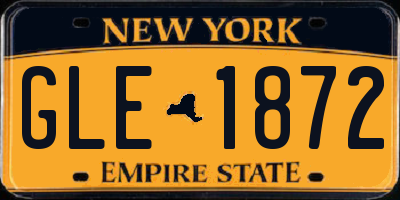 NY license plate GLE1872