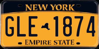 NY license plate GLE1874