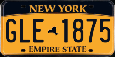 NY license plate GLE1875