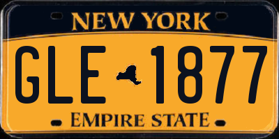 NY license plate GLE1877