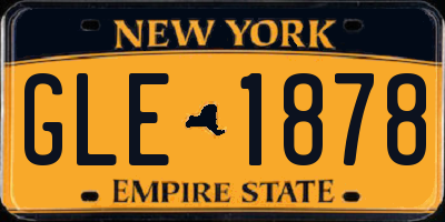 NY license plate GLE1878