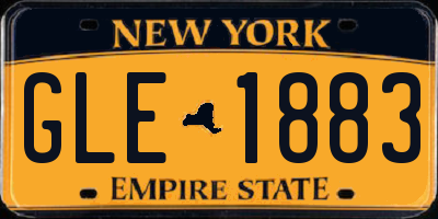 NY license plate GLE1883