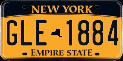 NY license plate GLE1884