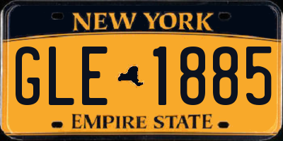 NY license plate GLE1885
